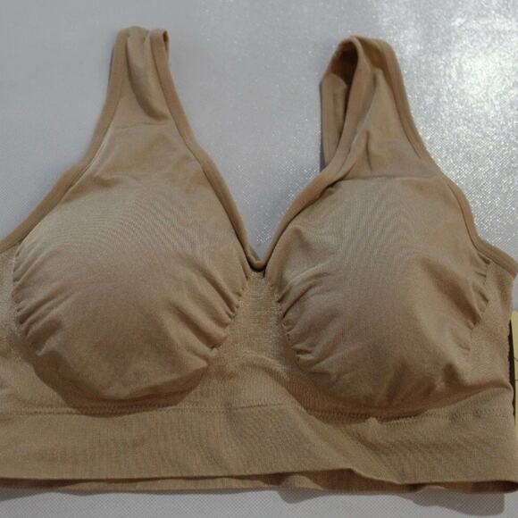 Truekind Everyday Throw On Wireless Bralette Pullover Bra 4XL Plus Chai Tan NWT - Picture 6 of 6